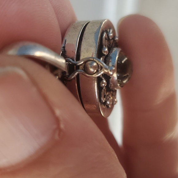 New Iron Tiger Eye Silver Poison Locket Pendant. - Picture 4 of 8